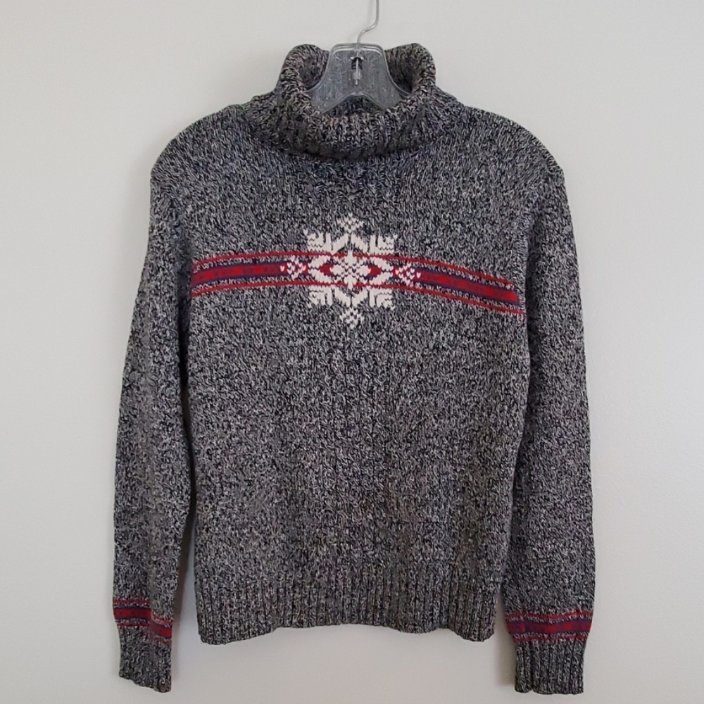 Liz Claiborne Turtleneck Snowflake Sweater - SP